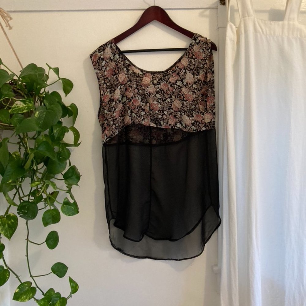 Floral Sheer Dress Shirt